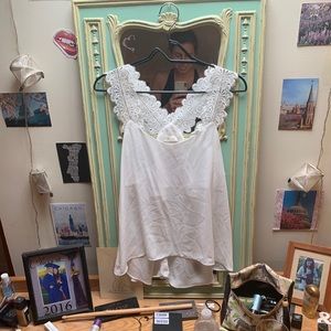 White lace tank!